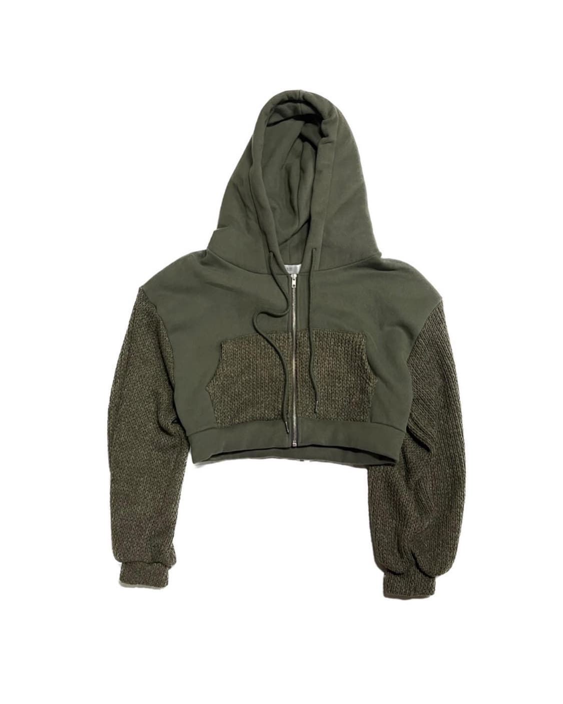 khaki crop hood zipup 상품이미지1