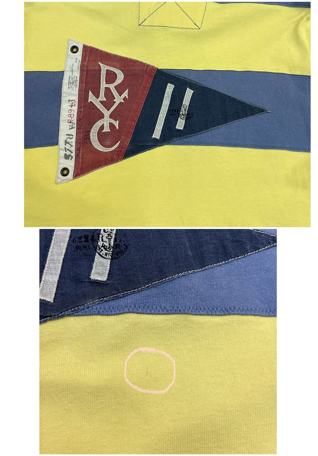 폴로 랄프로렌 스트라이프 럭비 반팔 카라티 레몬 XL #csz3808 상품이미지9