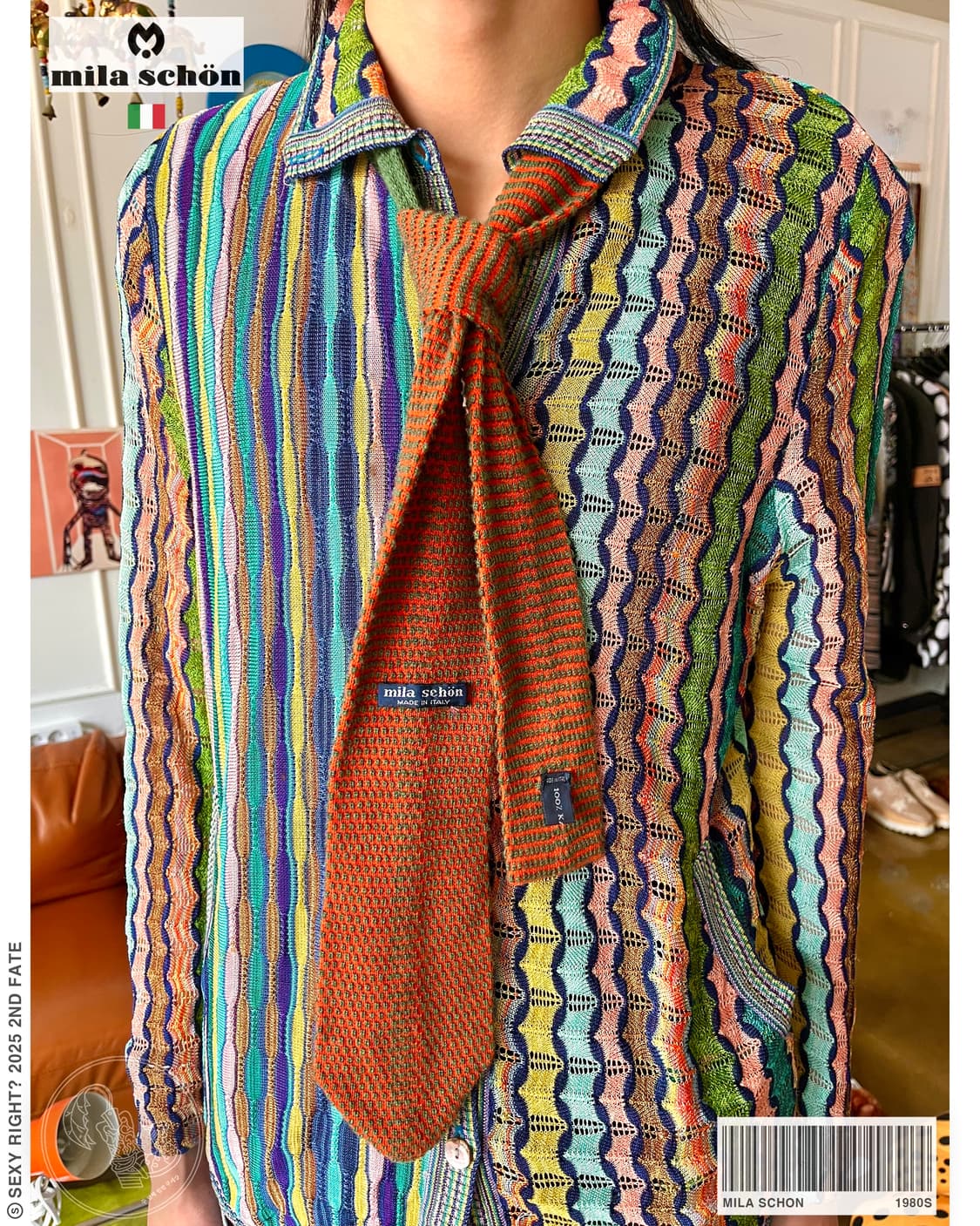 1980s Mila Schon Old Cashmere Knit Tie 상품이미지1