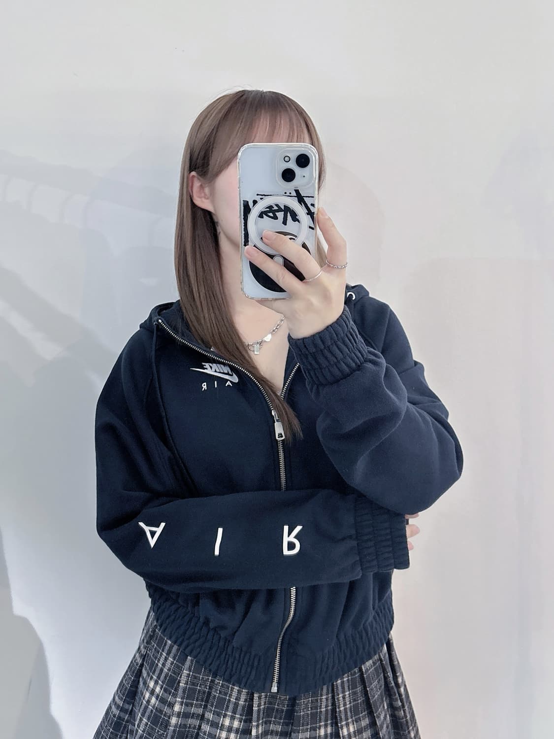 나이키 AIR 블랙 크롭 후드집업 상품이미지1