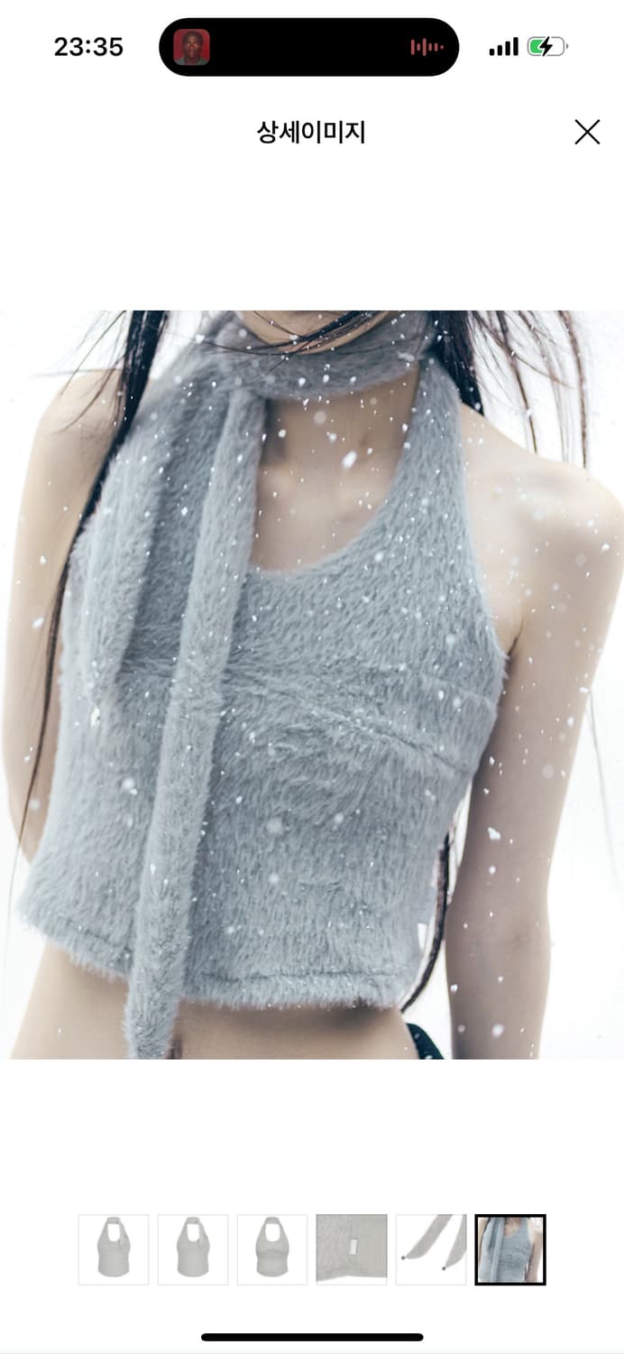 [오호스] Muffler Knit Halter Top / Grey 상품이미지1