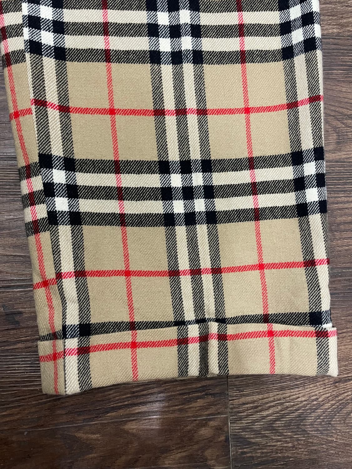 90s 버버리 울 노바체크 팬츠 베이지 30 상품이미지3