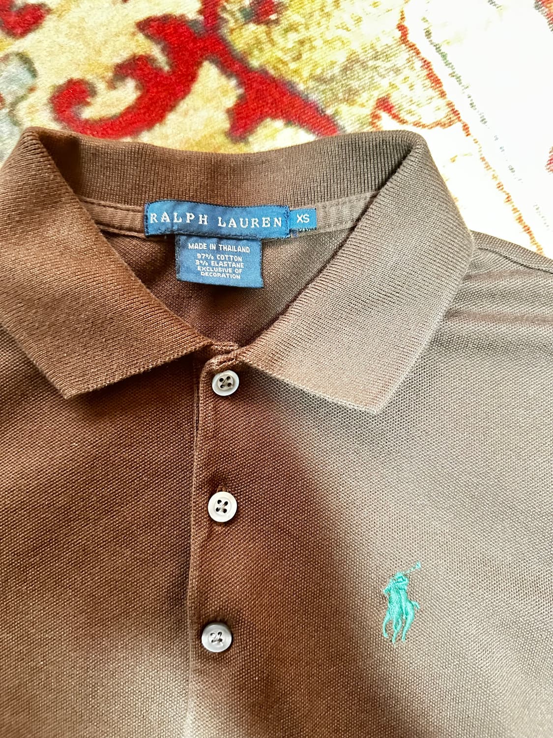 폴로 랄프로렌 긴팔 카라티 브라운 XS 상품이미지2