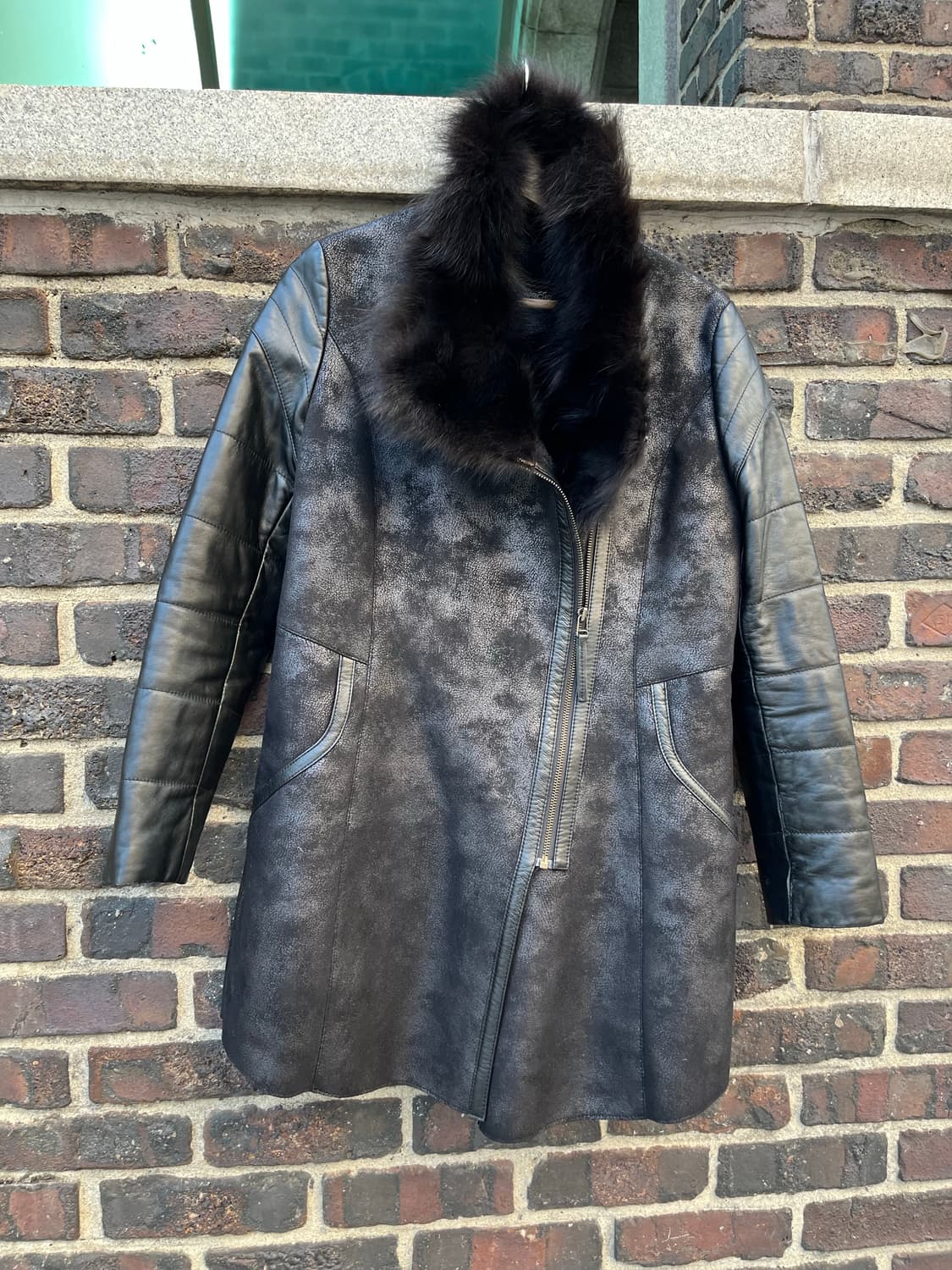 빈티지 레더 퍼 코트 상품이미지5