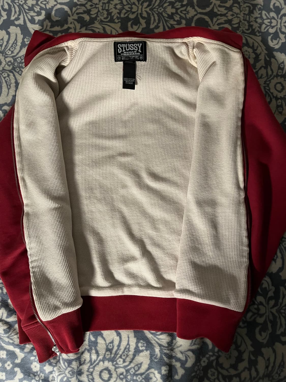 스투시 벌리스레드 후드집업 버건디-s 상품이미지6