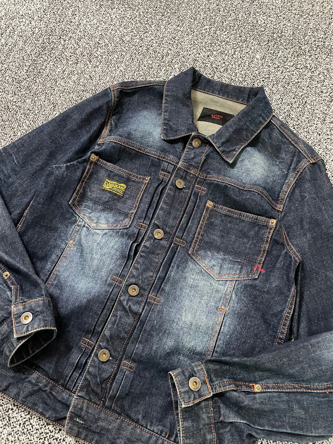 빈티지9. EVISU 에비수 NO.5 진청 데님 자켓 청자켓 상품이미지2