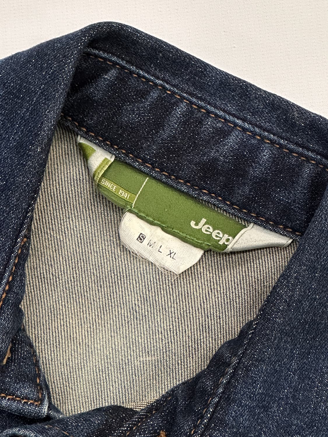 Jeep 빈티지 워싱 데님 청셔츠 남방 레터링 프린팅  보헤미안  상품이미지4