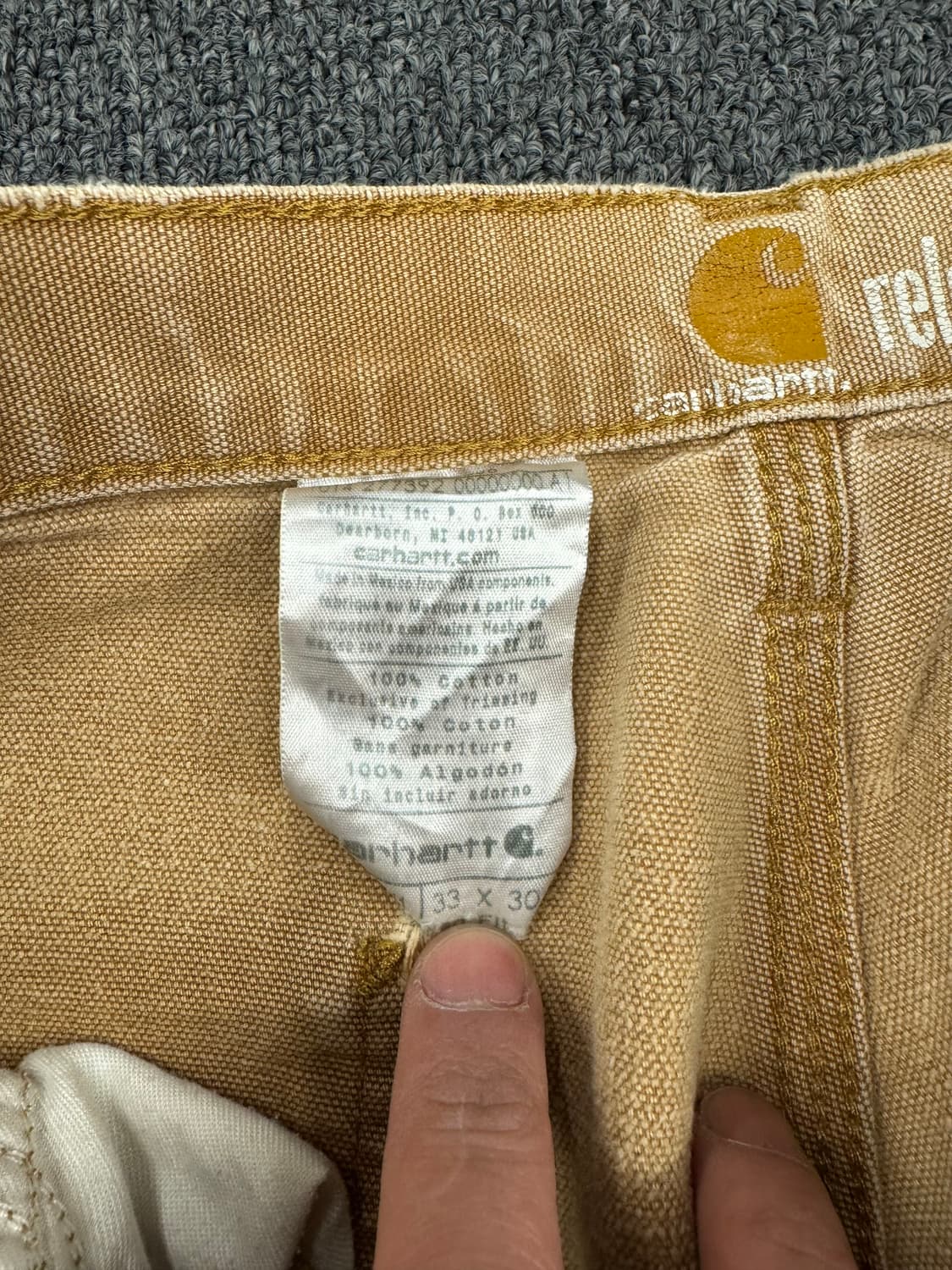 33)칼하트 빈티지 베이지 더블니 워크팬츠 상품이미지6