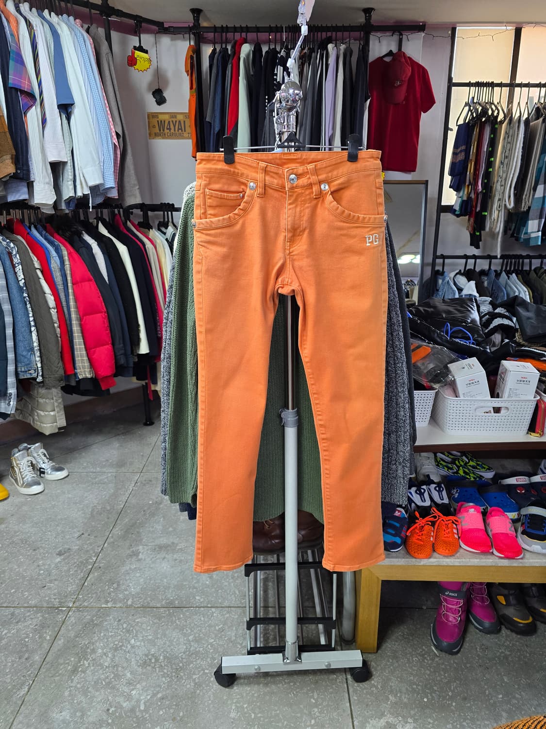 파리게이츠 오렌지 컬러 데님팬츠 (1411) 상품이미지1