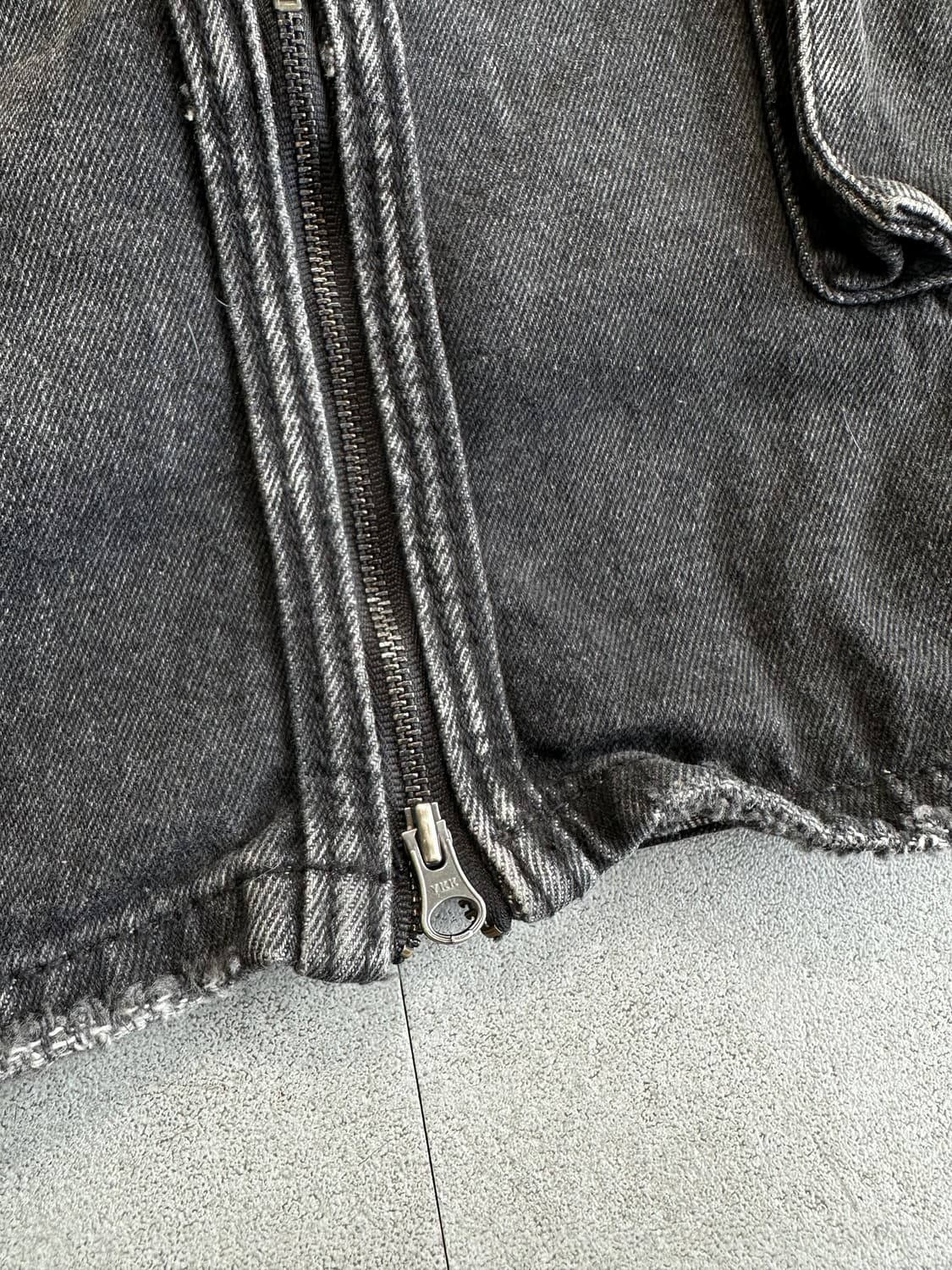 JPN VTG 블랙 데님 집업 오버와이드 카고 팬츠 상품이미지6