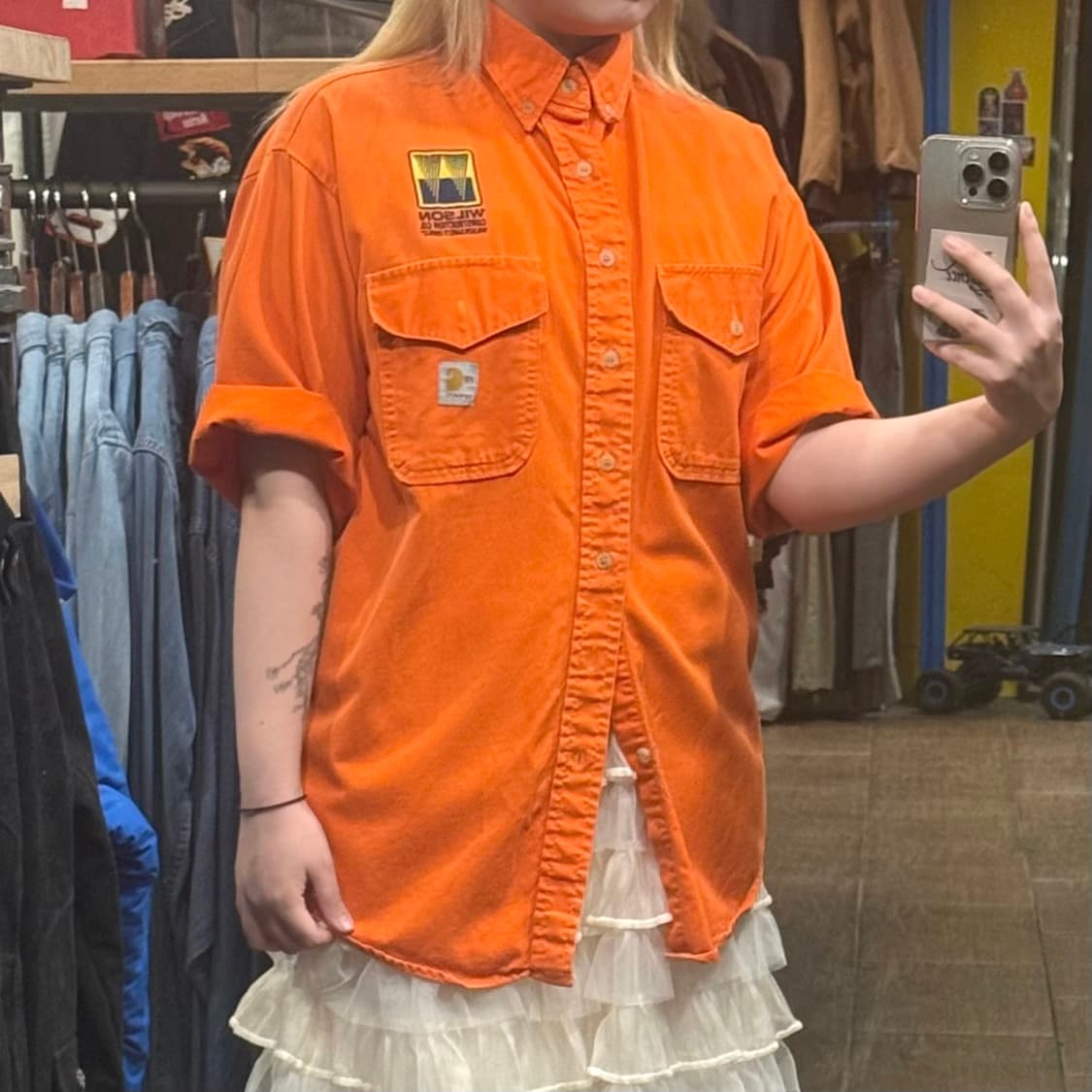 [HI] 칼하트 반팔 셔츠 오렌지 상품이미지3