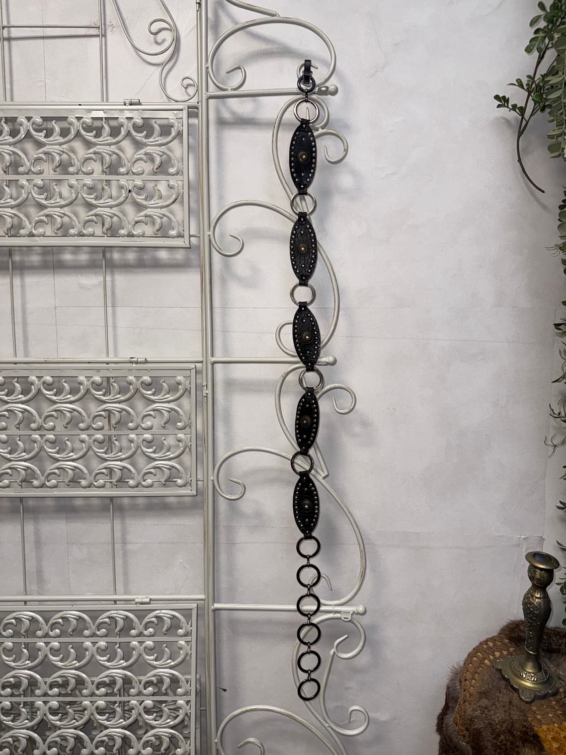 Black bold western stud chain belt 상품이미지4