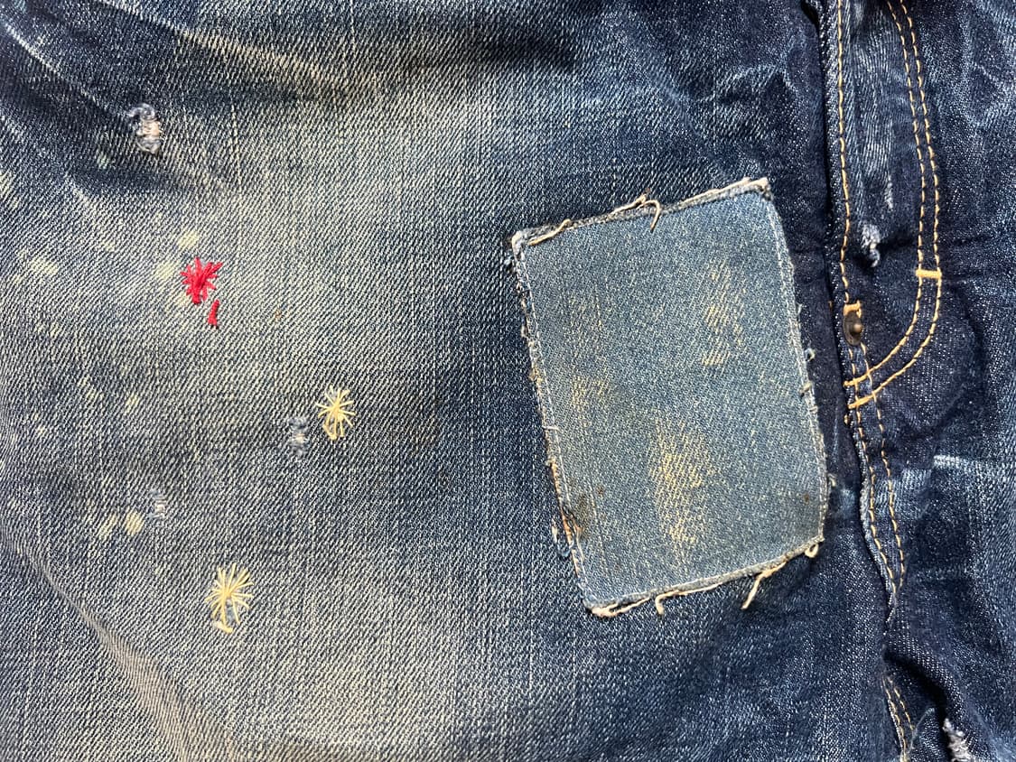 디스퀘어드2 데님 패치 롤업 청바지 46사이즈 상품이미지3