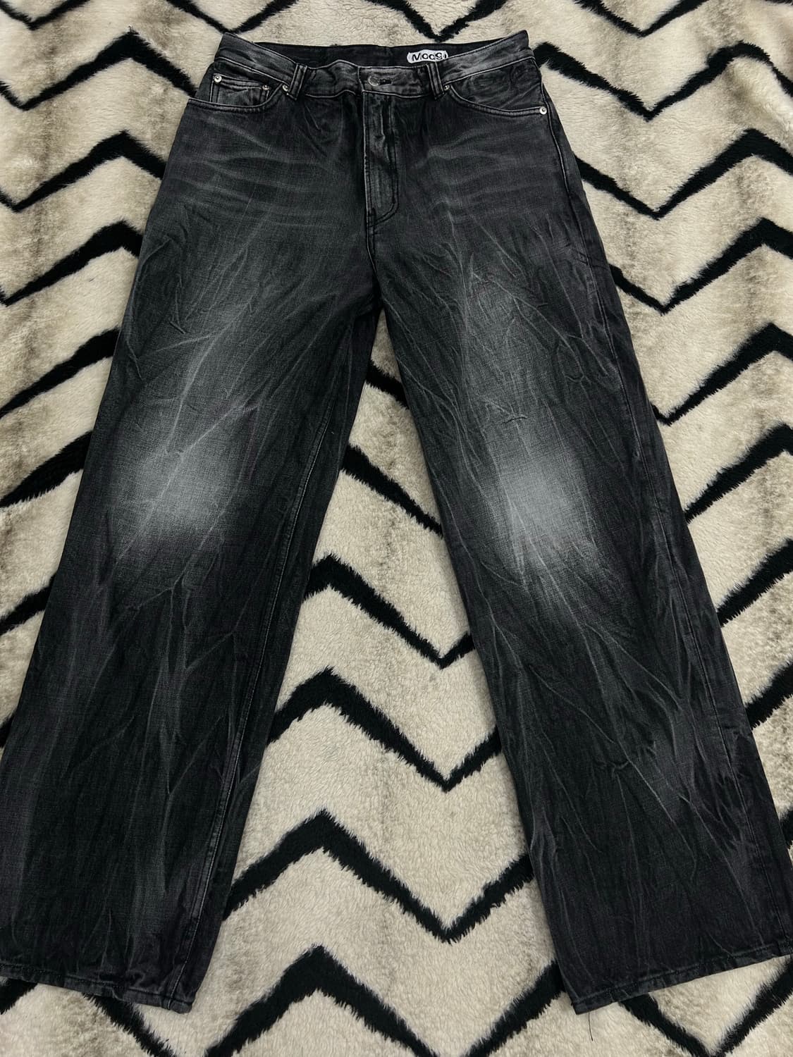 [32]모드나인 Mod7w 와이드 워싱 데님팬츠/흑청 상품이미지4