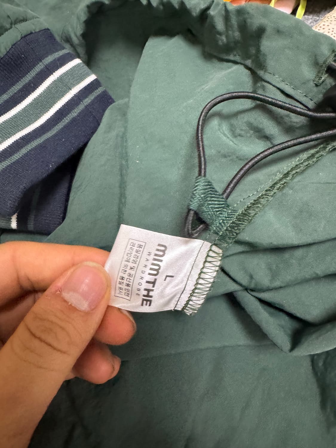 밈더워드로브 90s 나일론 맨투맨 그린 L 새상품급 상품이미지3