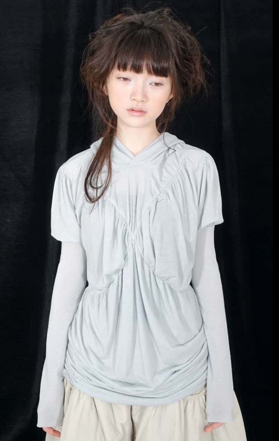 샵페어리 crossing band drape hoodie 상품이미지1