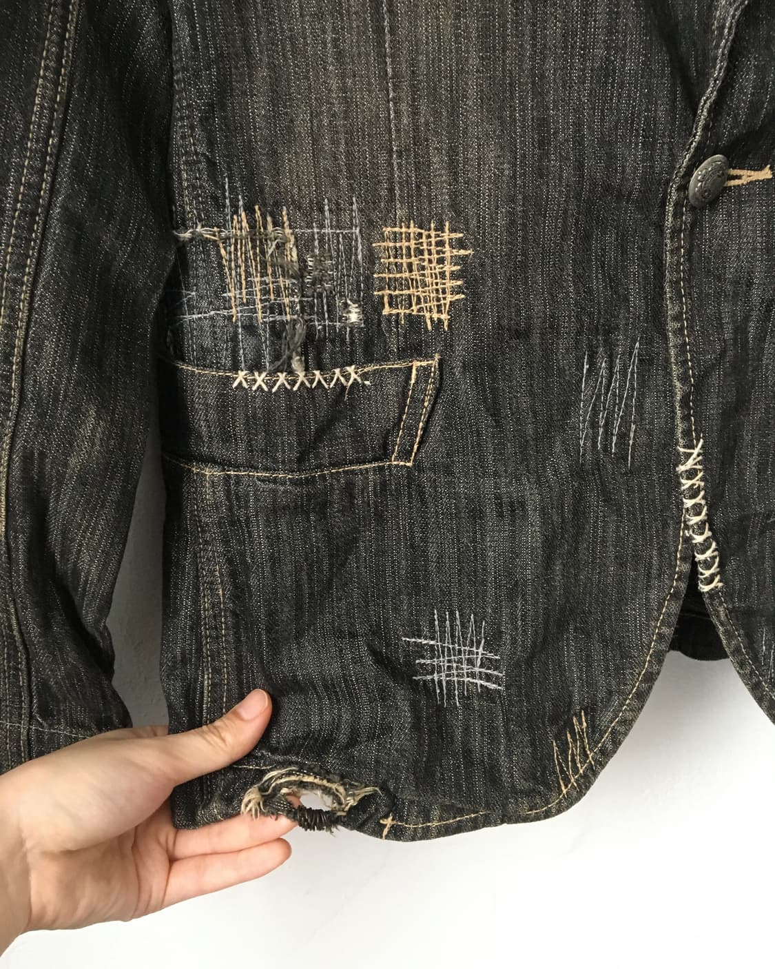 Button stitch point denim jacket 상품이미지6