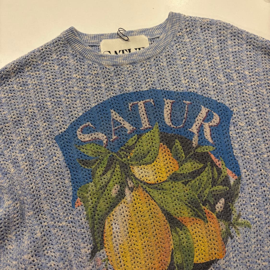 [95] SATUR 세터 코스트 시트론 레몬 프린팅 니트 스웨터 C966 상품이미지3