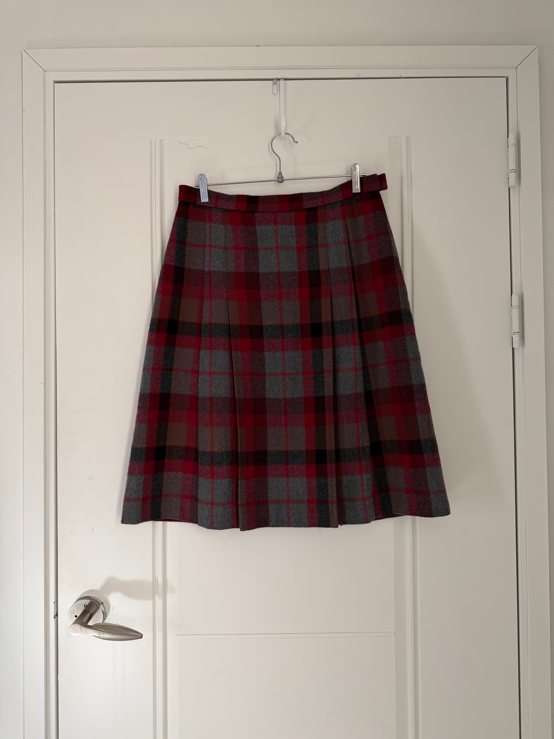 일본빈티지 울 체크 플리츠 스커트 상품이미지6