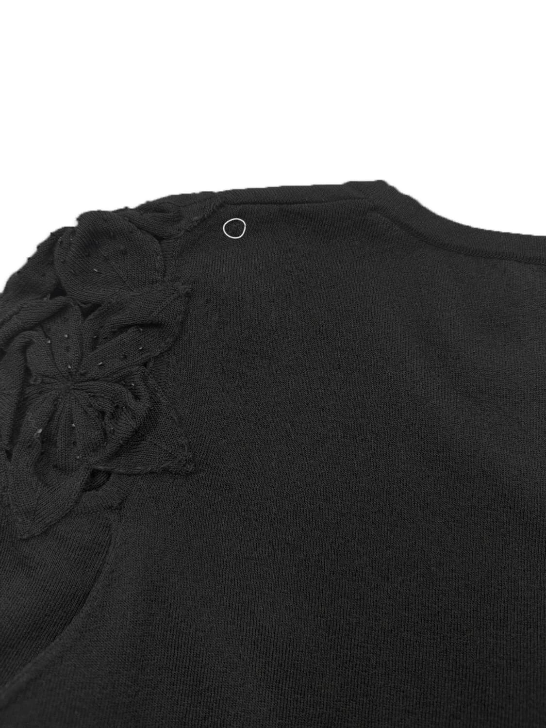 빈티지 madam joconde 블랙 플라워 반팔 니트 상품이미지4