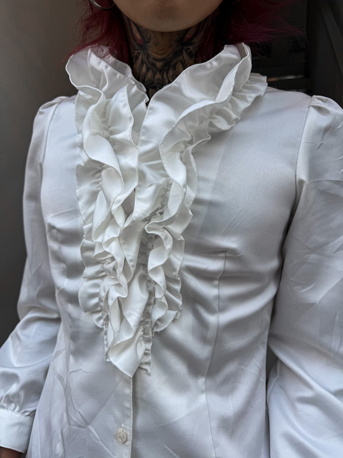 Frill White Blouse 상품이미지2