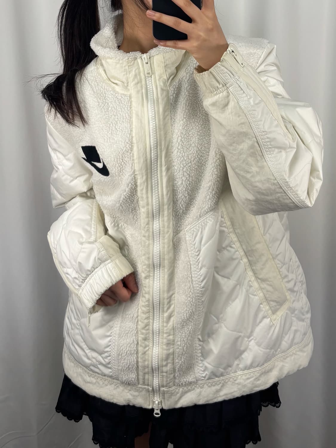 나이키 화이트 플리스 집업 자켓 상품이미지1