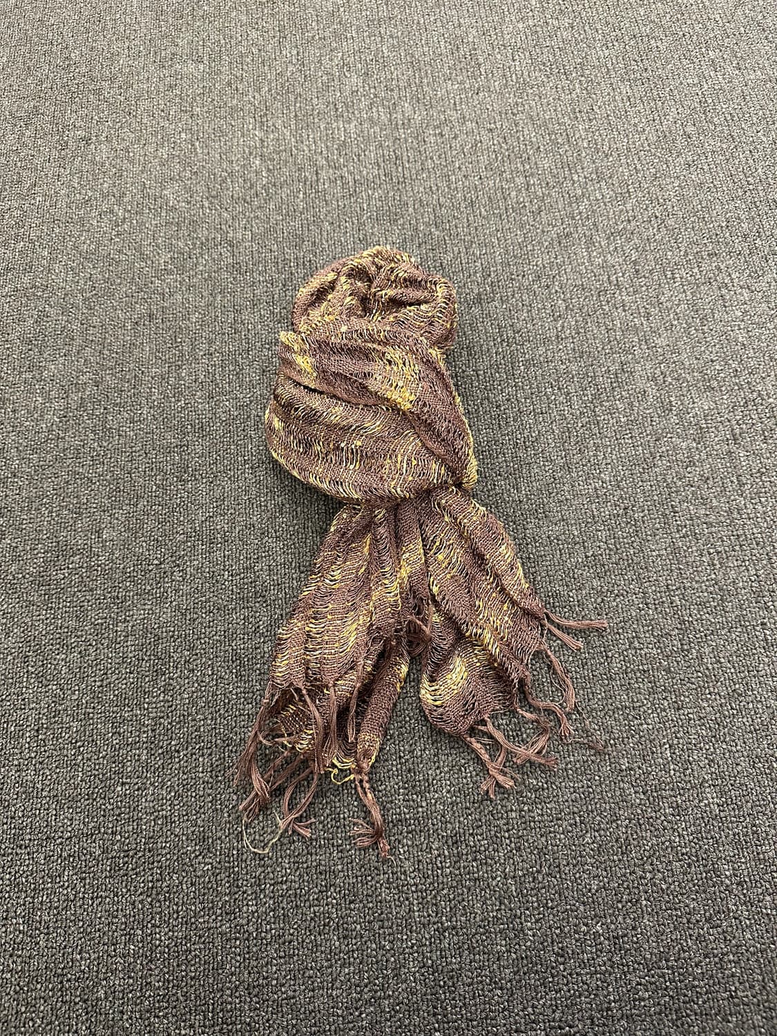 Japanese vintage 멀티 스트라이프 브라운 머플러 상품이미지3