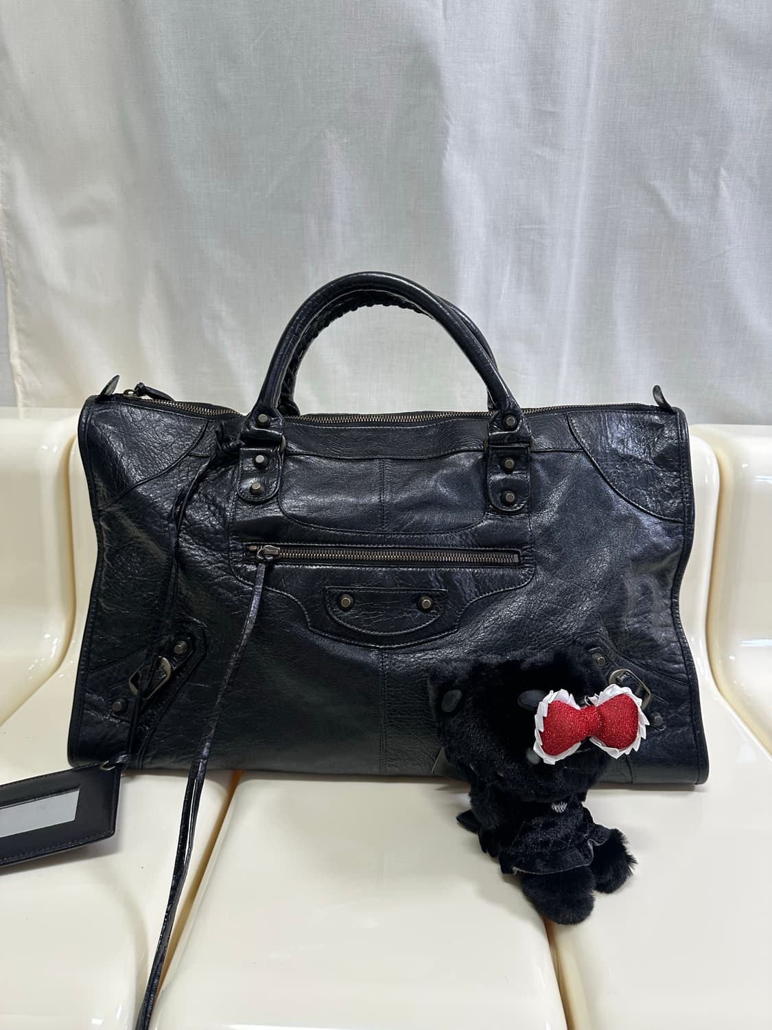 [A 정품] 발렌시아가 시티 모터백 라지 블랙 상품이미지2