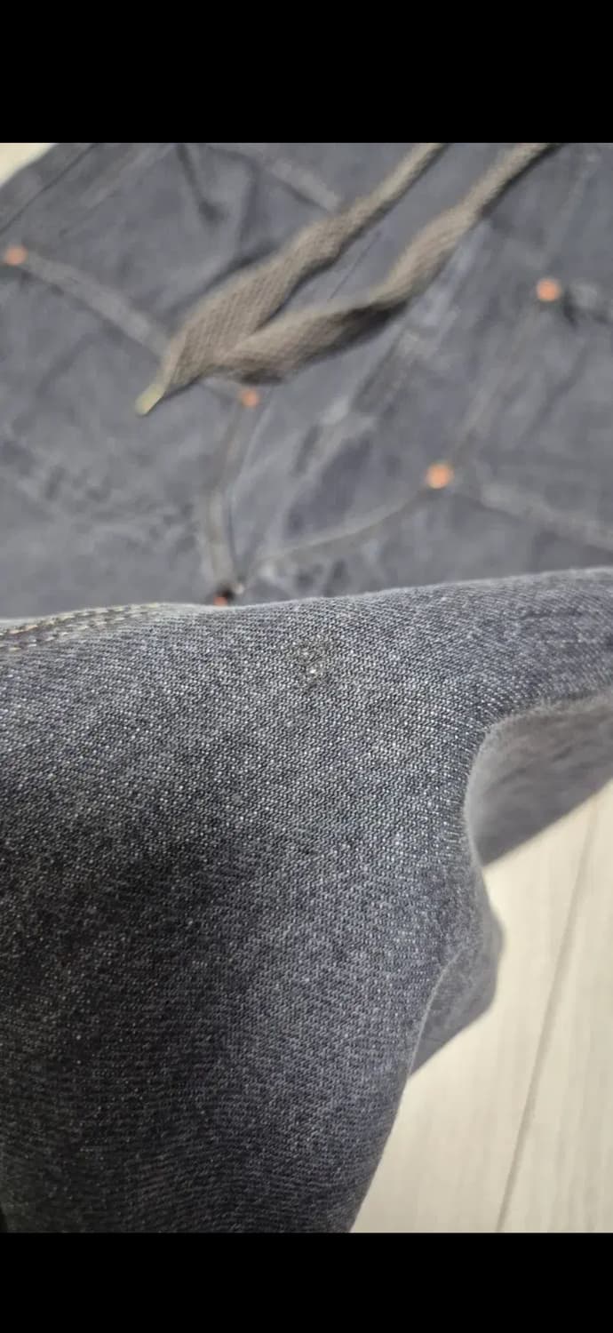 캐피탈 14온즈 데님 더블 니 이지 배기 팬츠 블랙 키나리 상품이미지7