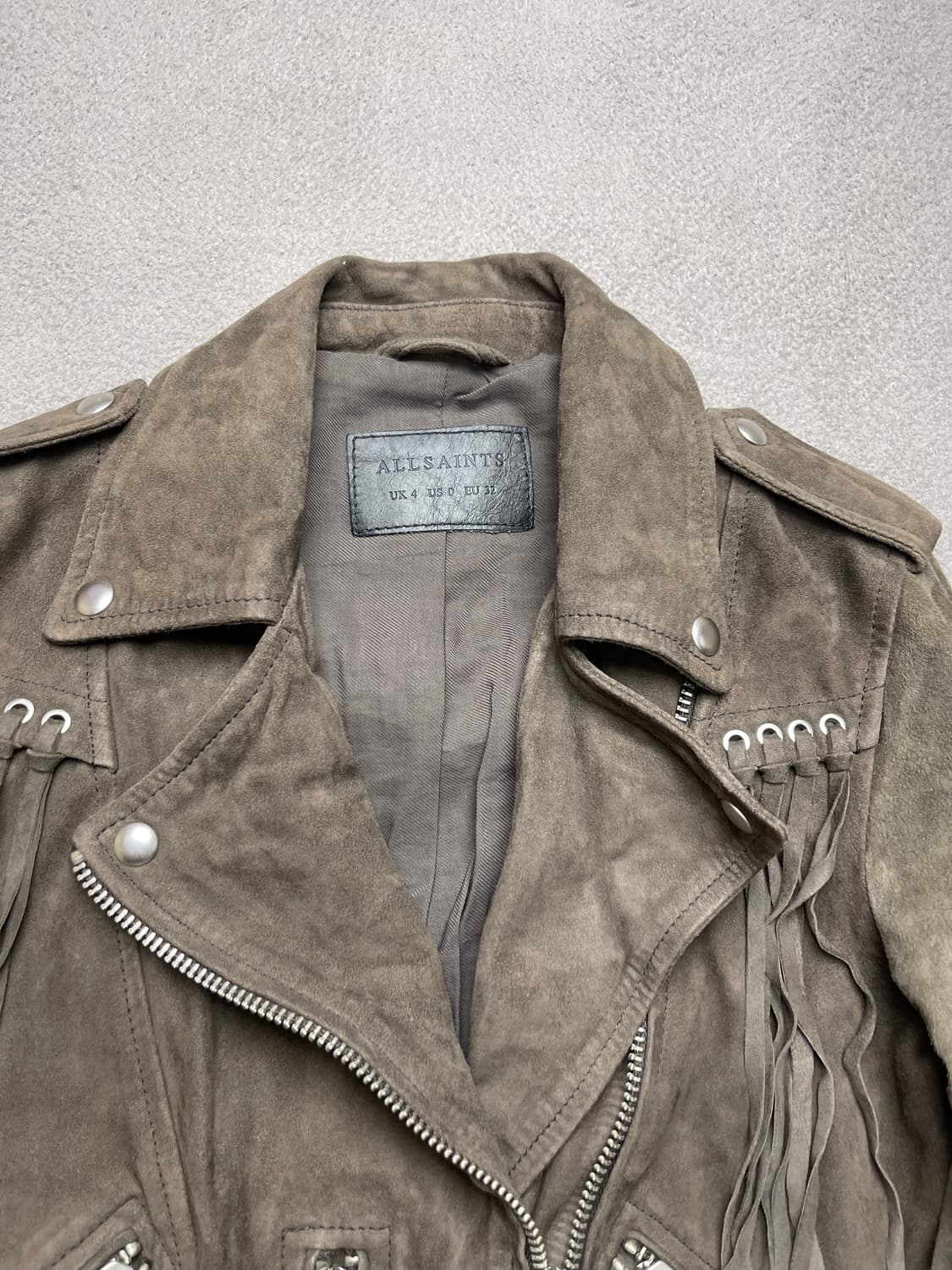 [4] all saints 올세인츠 가죽 프린지자켓- - 라이더자켓 (여 상품이미지8