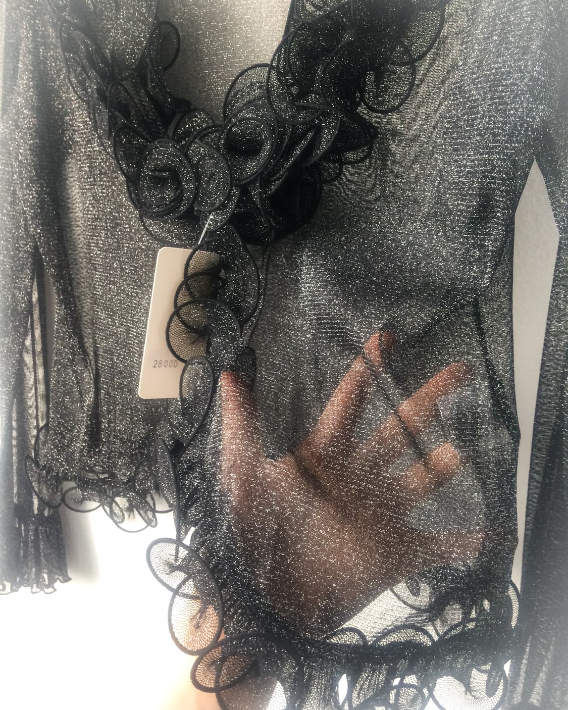 Ruffle point glitter mesh cardigan 상품이미지5