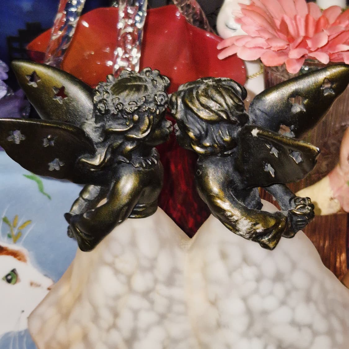 90s 엔틱 천사 유리 공예 마블 램프 상품이미지9