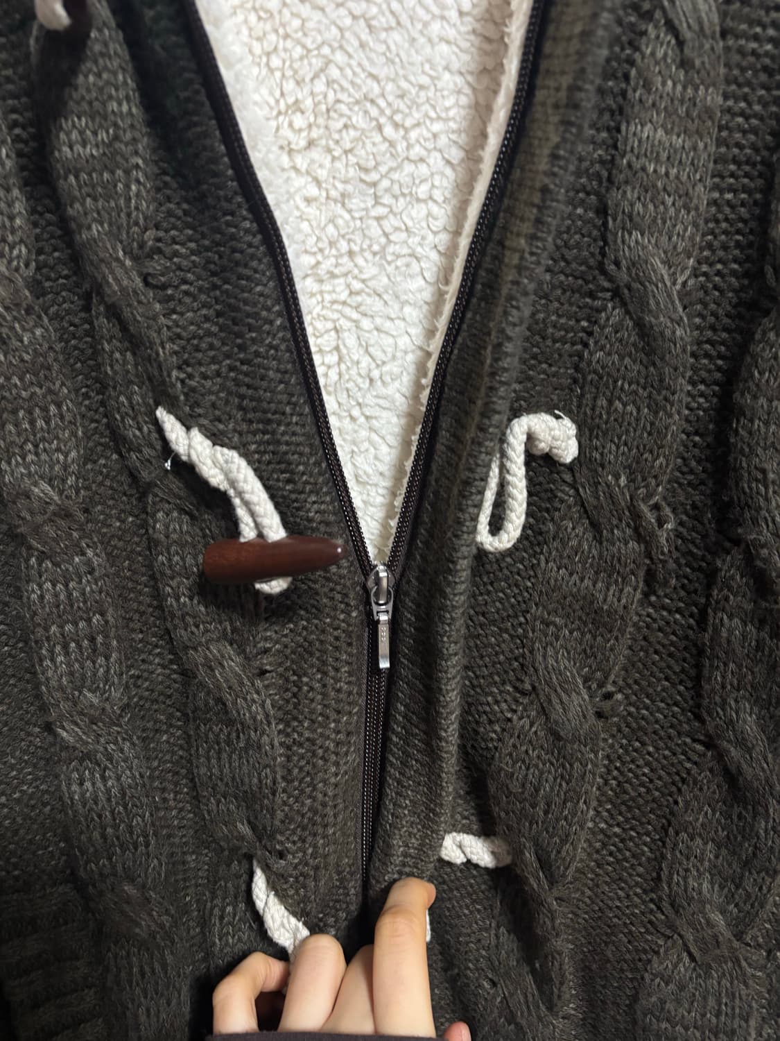 빈티지 니트 떡볶이 후드 집업 상품이미지5