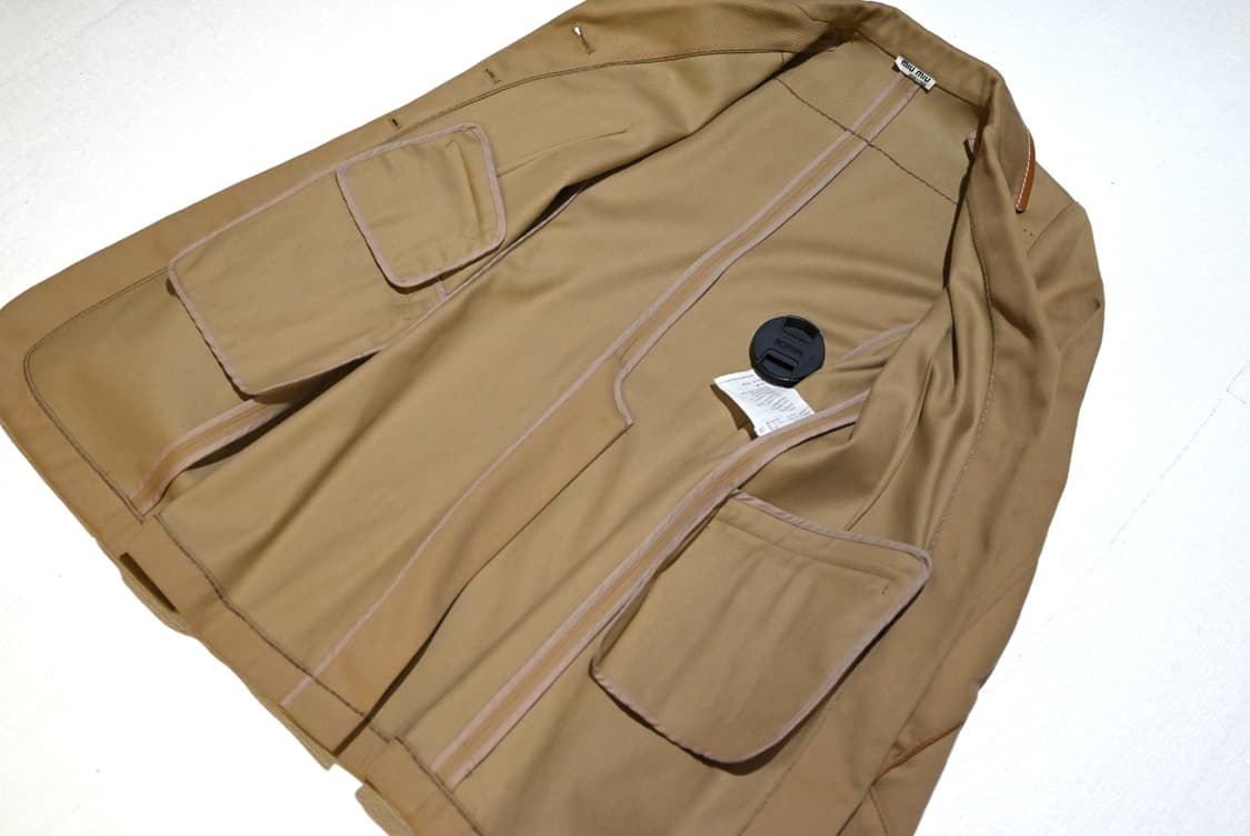 miumiu 2000s archive leather piping coat 상품이미지6