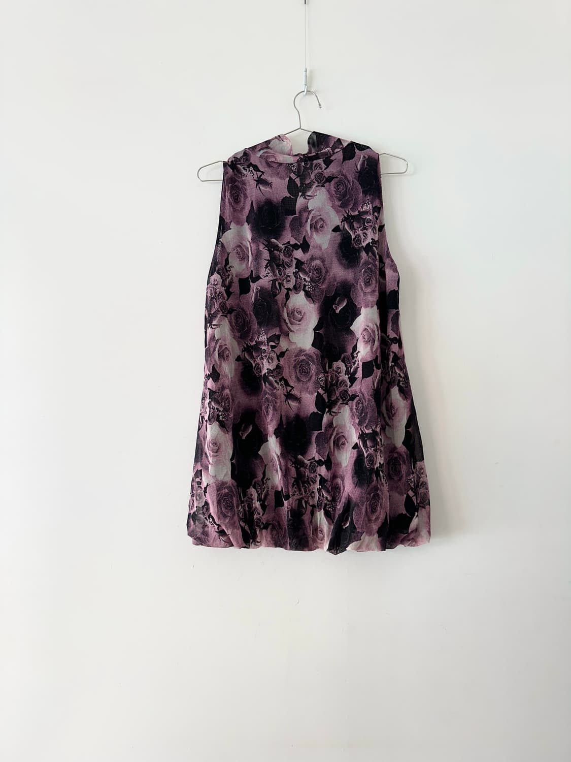 Rose neck drape blouse / purple 상품이미지3