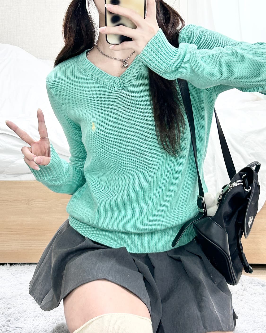 폴로 레몬포니 피스타치오 브이넥 니트 상품이미지1