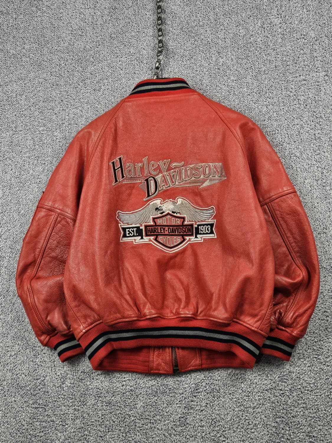 할리데이비슨 블루종 바시티 가죽 자켓 ( M ) / 10192 상품이미지1