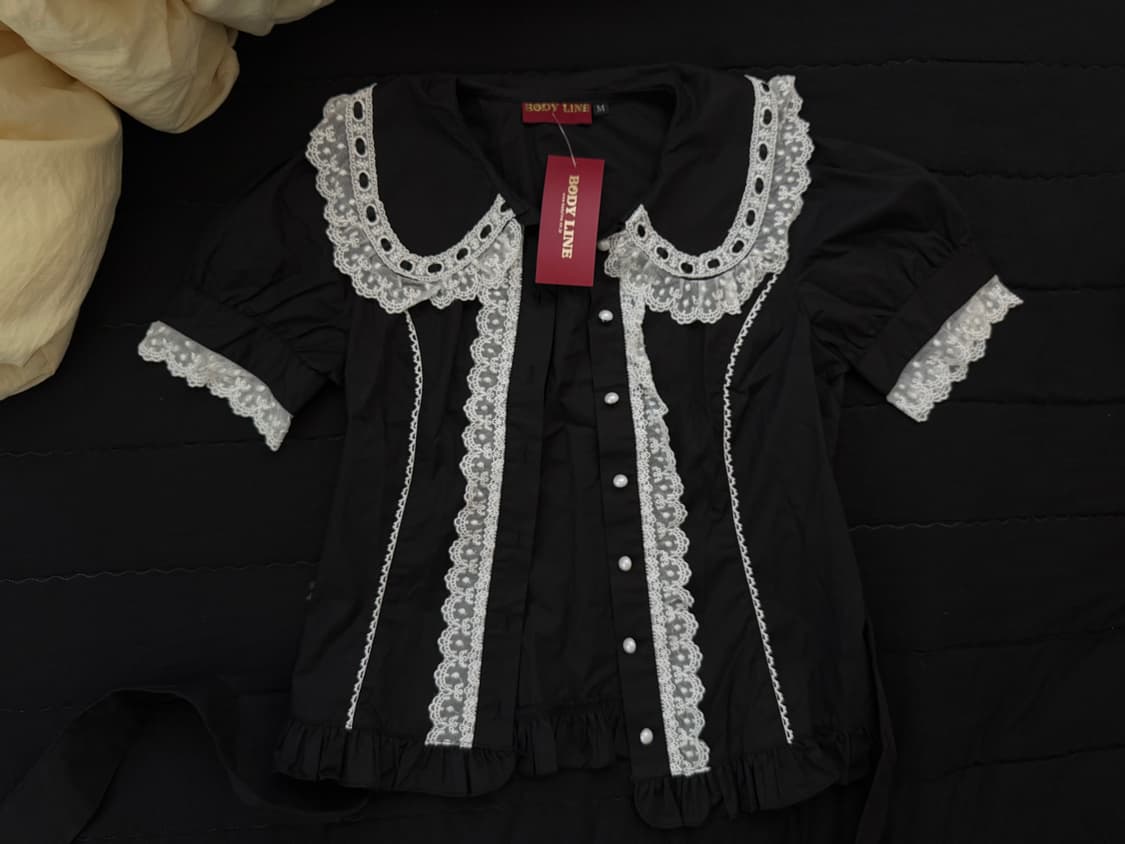 바디라인 우사기 로리타 블랙 셔츠 상품이미지1