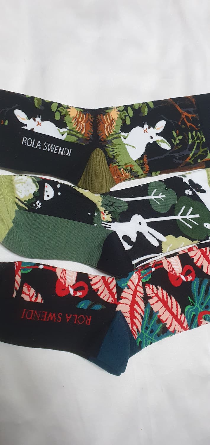 그린 올리브 동물패턴 토끼 타조 양말 상품이미지3