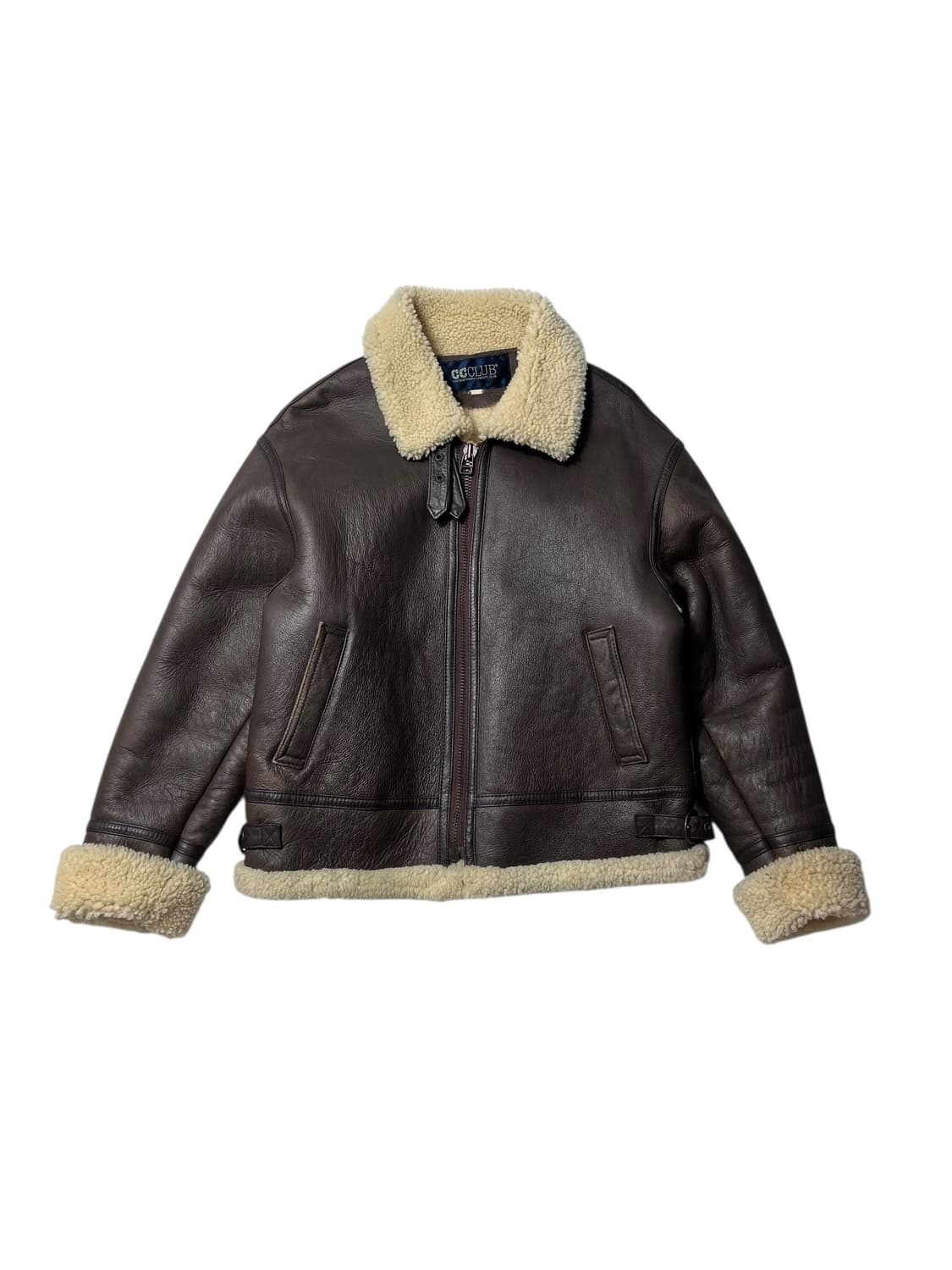 빈티지 무스탕 무통 양가죽 시어링 자켓 B-3  상품이미지1