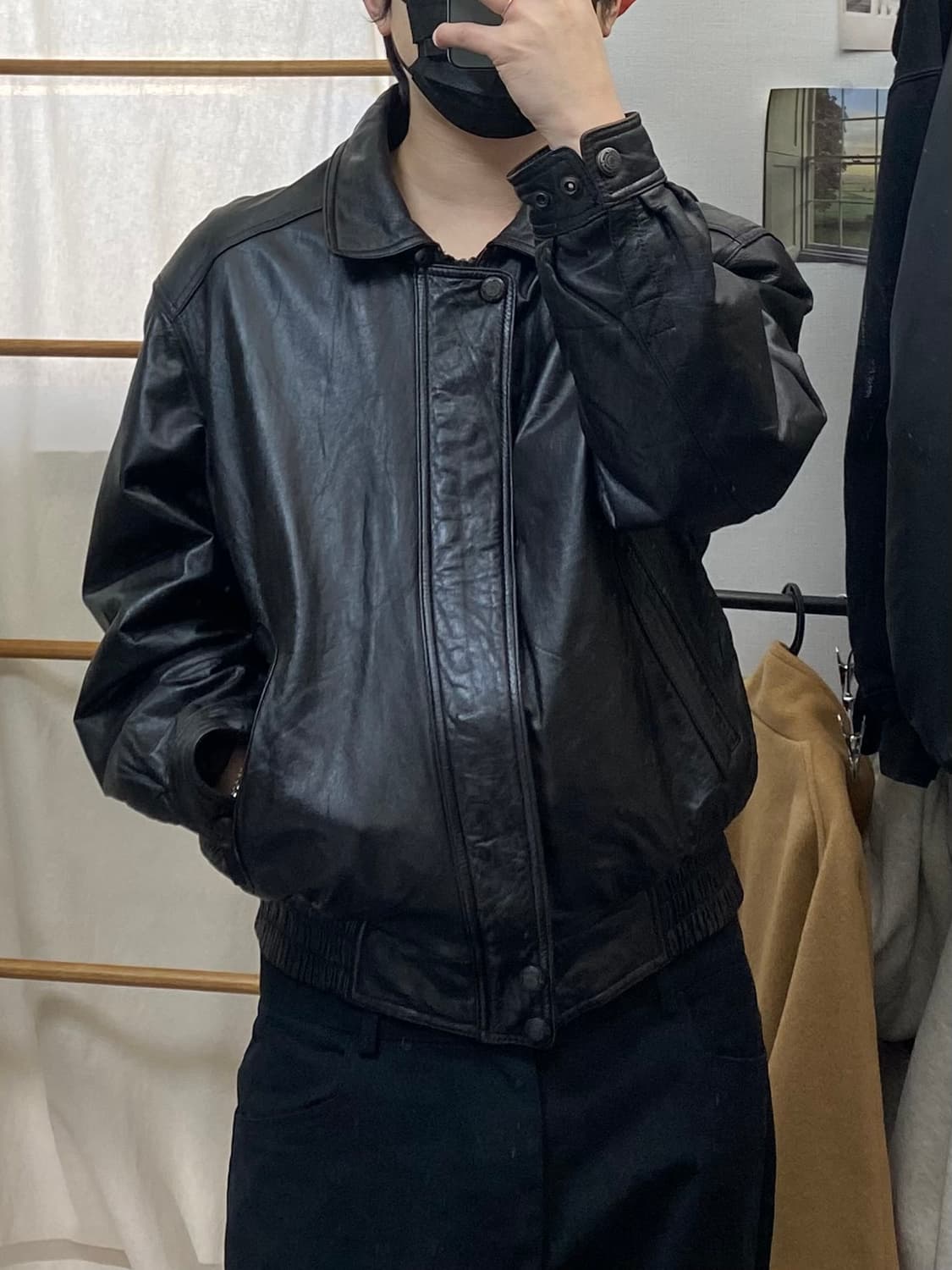 [L] 90s Karino 빈티지 양가죽 레더 봄버자켓 상품이미지7