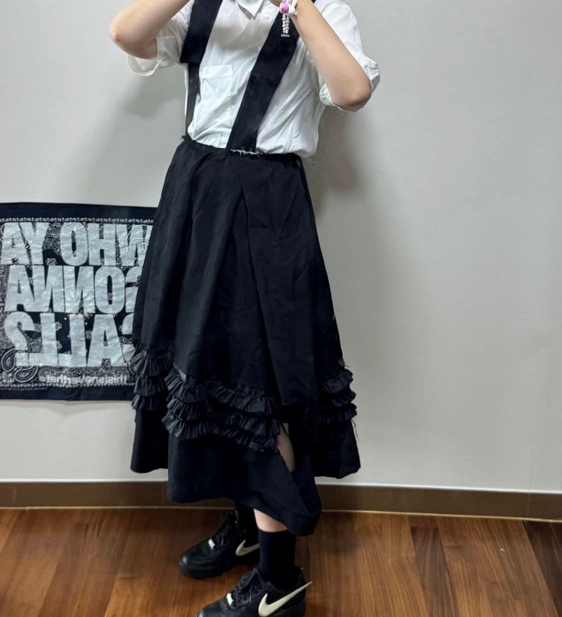 (네고가능)꼼데가르송 블랙 서스펜더 원피스 (25SS M사이즈) 상품이미지3