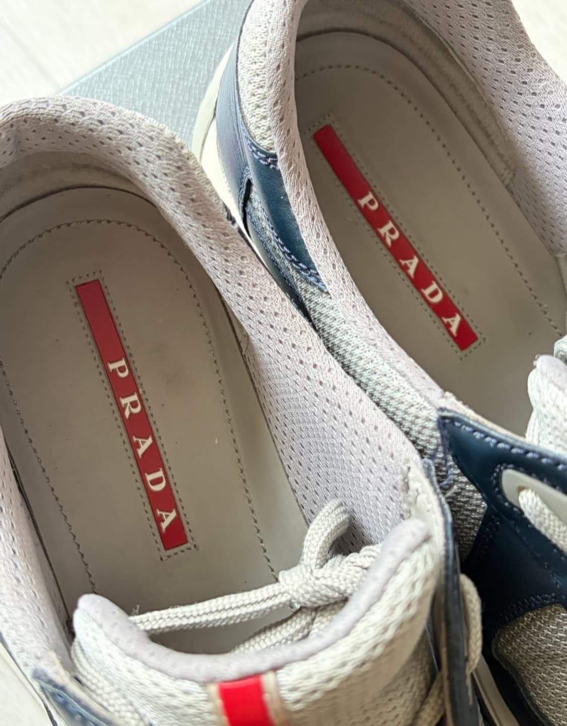 PRADA아메리카컵 스니커즈 무광 네이비 상품이미지5