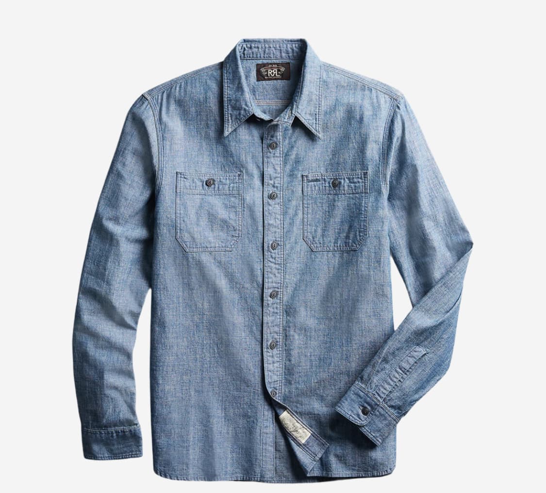 RRL 더블알엘 인디고 샴브레이 워크셔츠 M 상품이미지1