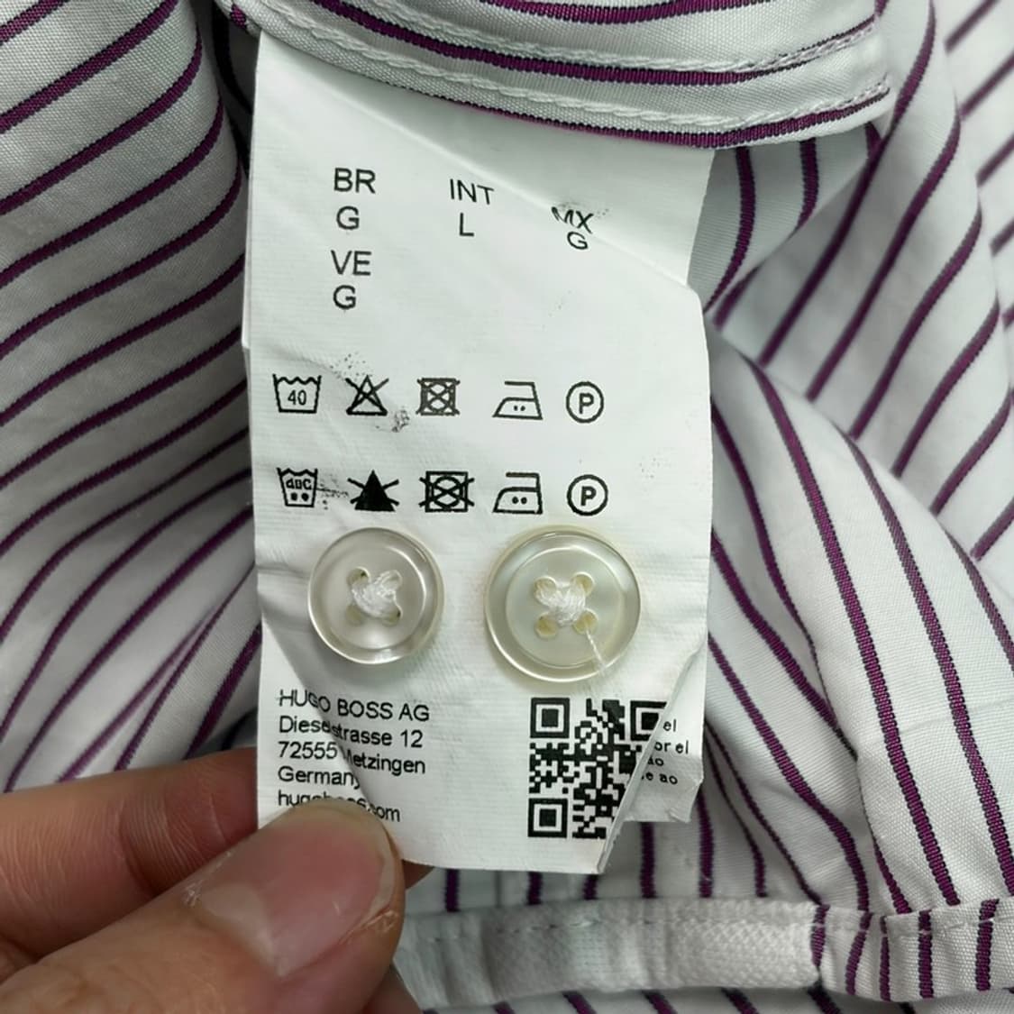 HUGO BOSS 레귤러핏 스트라이프 드레스 셔츠 L 상품이미지6