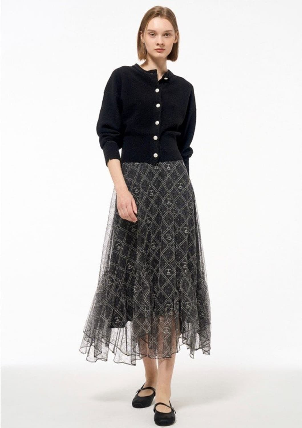 한섬 타임 2022 울 블랜드 글리터 라인 가디건 F90 사이즈 상품이미지2