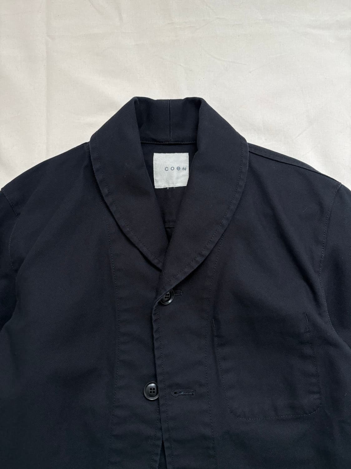 COEN shawl collar black cotton jacket  상품이미지4