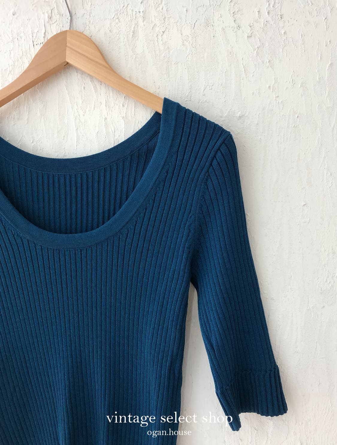 vintage deep blue ribbed top 상품이미지5