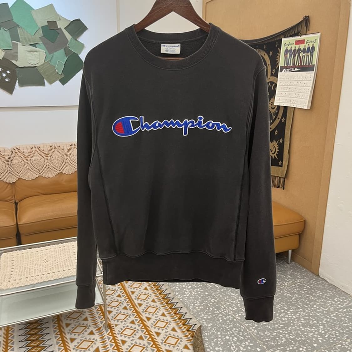 챔피온 올드스쿨 캐주얼 빈티지 빅자수로고 맨투맨 S C10958 상품이미지3