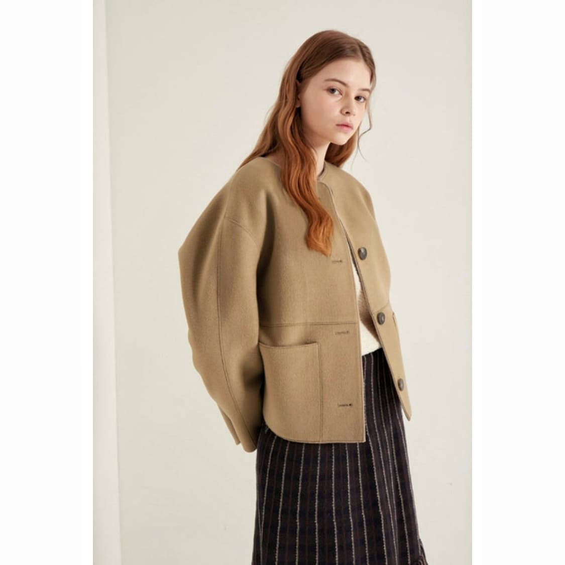 SJSJ 캐시미어 블렌드 하프 코트 상품이미지1